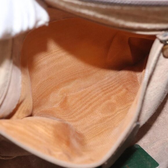 GUCCI GG Supreme Web Sherry Line Bag PVC Beige Gold 001 123 6177 Auth ka654 - Picture 13 of 16